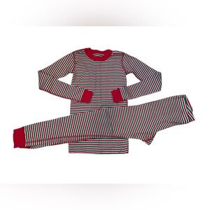 Moon & Back by Hanna Andersson Red/Green Holiday Stripe Pajamas 150/US12